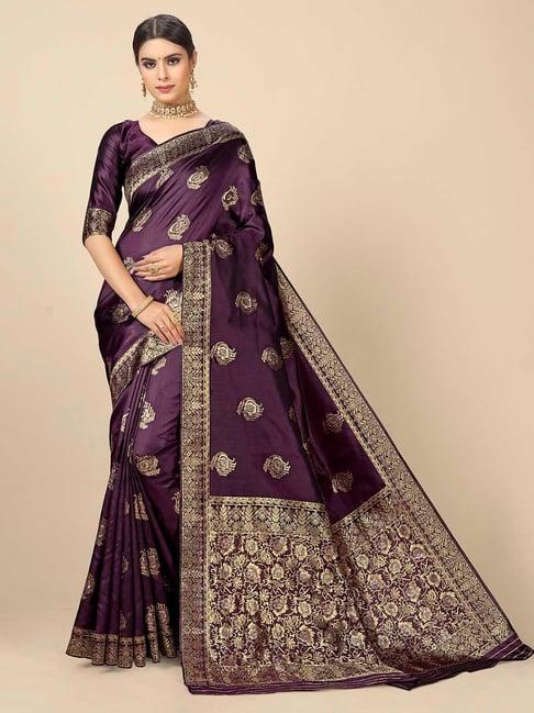 rangita mauve banarasi woven saree with blouse