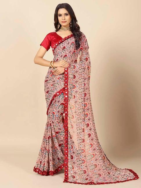 rangita multicolor printed saree with blouse