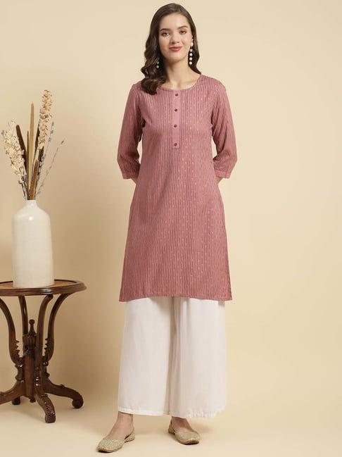 rangita pink printed straight kurti