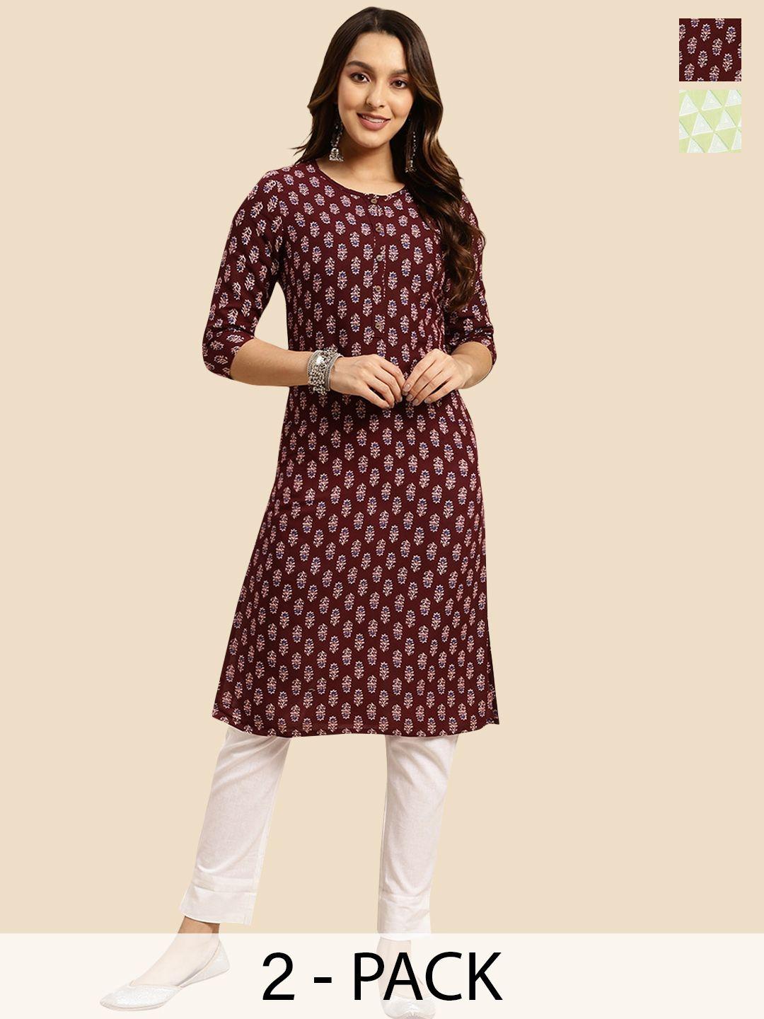 rangita selection of 2 ethnic motifs printed straight kurta