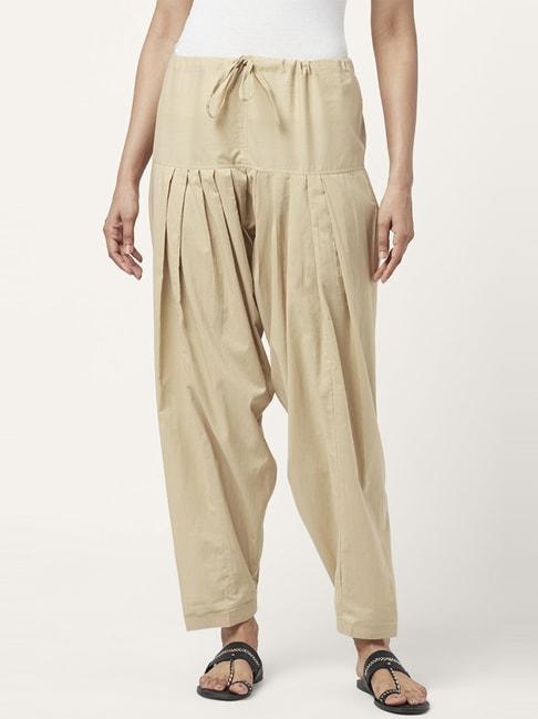 rangmanch by pantaloons beige cotton regular fit salwar