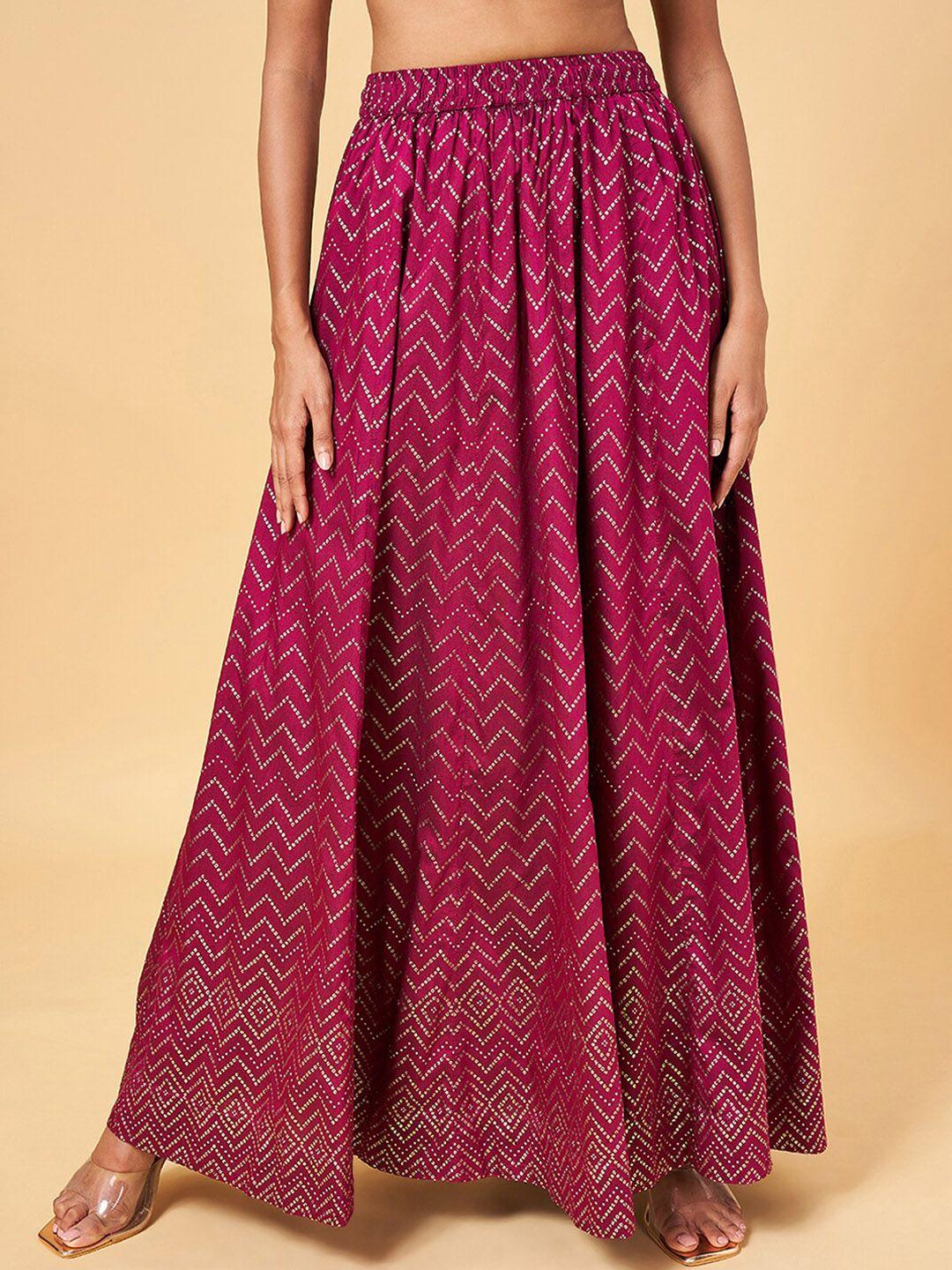 rangmanch by pantaloons ethnic motifs printed flared skirt
