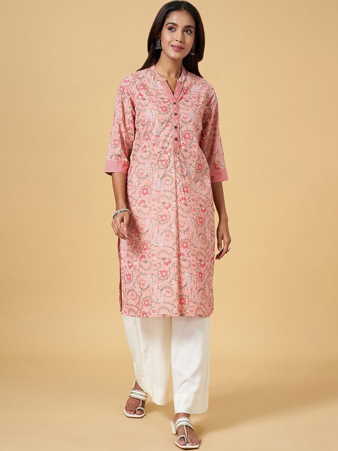 rangmanch by pantaloons floral printed cotton kurta