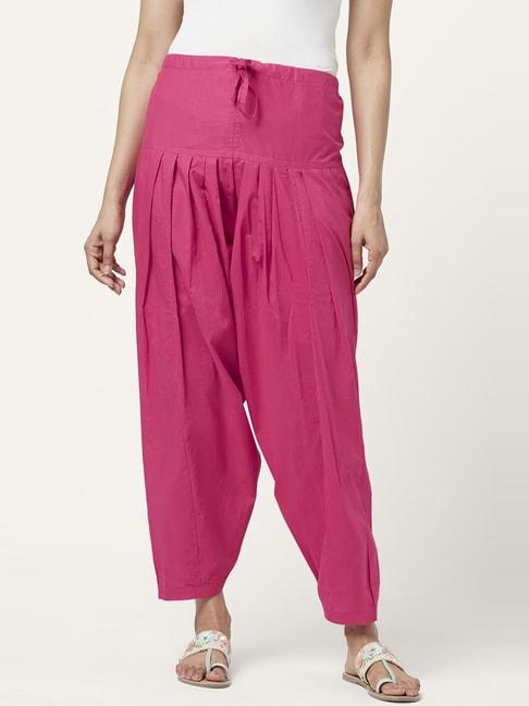 rangmanch by pantaloons pink cotton regular fit salwar