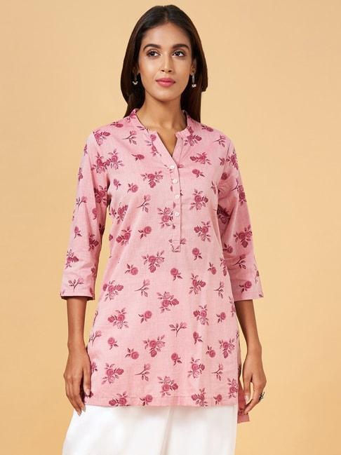 rangmanch by pantaloons pink floral print tunic