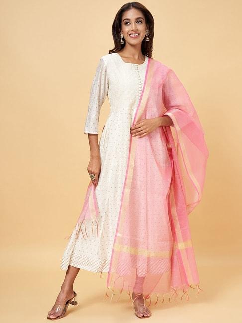 rangmanch by pantaloons pink woven pattern dupatta
