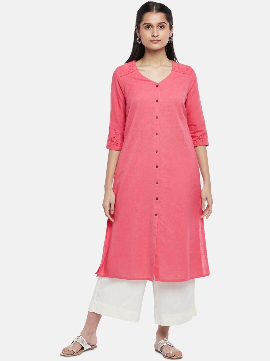 rangmanch by pantaloons women pink kurta