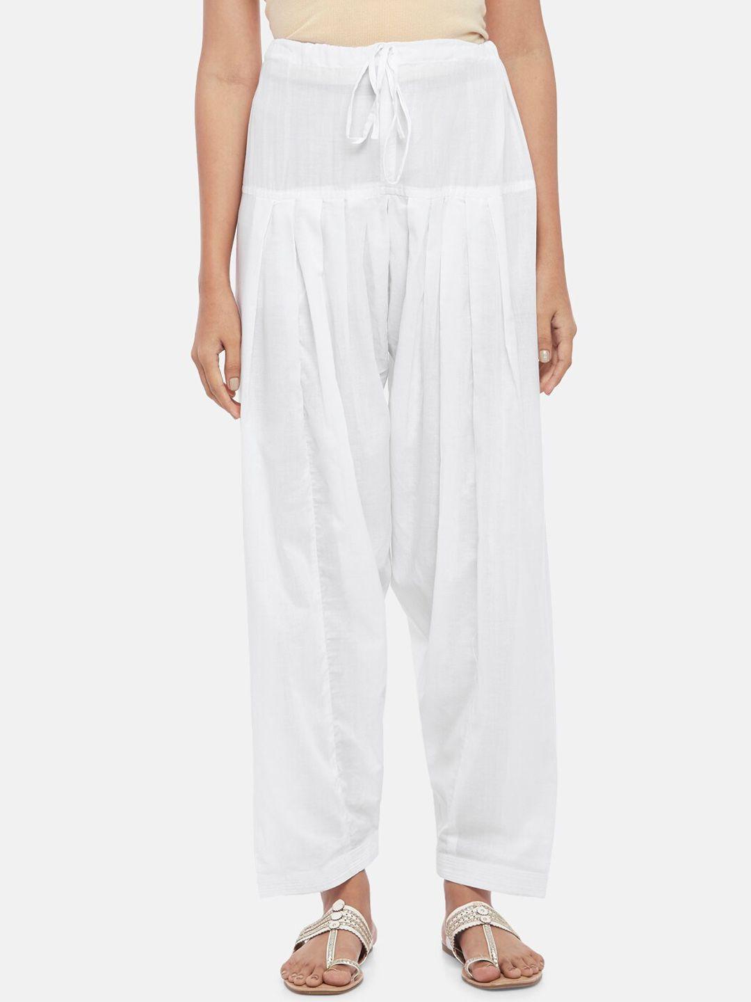 rangmanch by pantaloons women white  solid cotton salwar