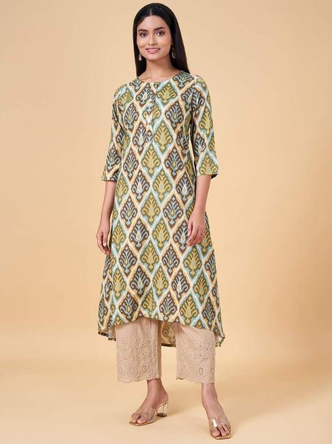 rangmanch by pantaloons multicolored printed a line kurta