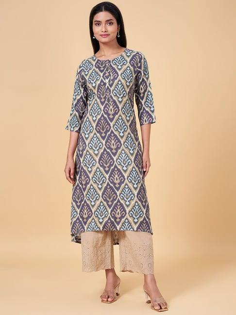 rangmanch by pantaloons multicolored printed a line kurta