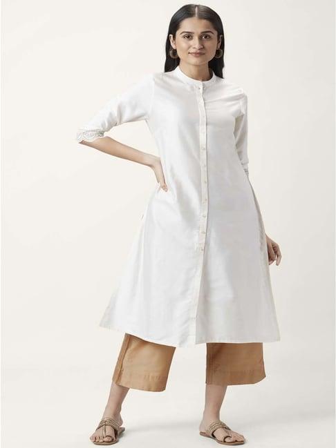 rangmanch by pantaloons off-white a line kurta