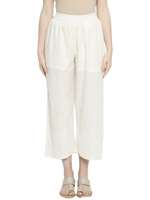 rangmanch by pantaloons off-white cotton pants