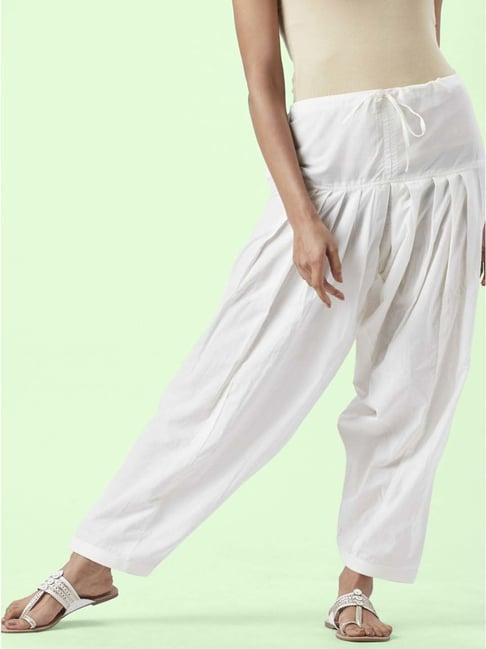 rangmanch by pantaloons off-white cotton regular fit salwar