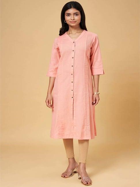 rangmanch by pantaloons pink a line kurta