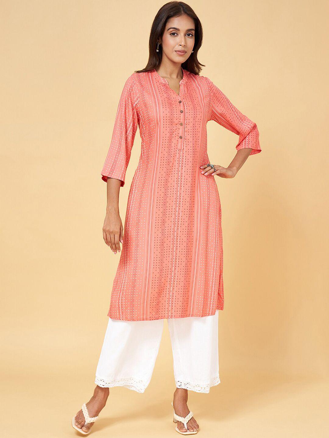 rangmanch by pantaloons polka dots printed a-line kurta