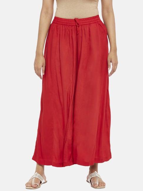 rangmanch by pantaloons red regular fit palazzos