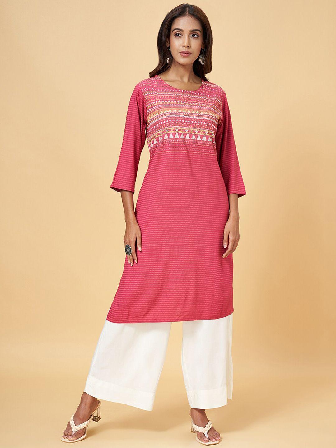 rangmanch by pantaloons striped a-line kurta