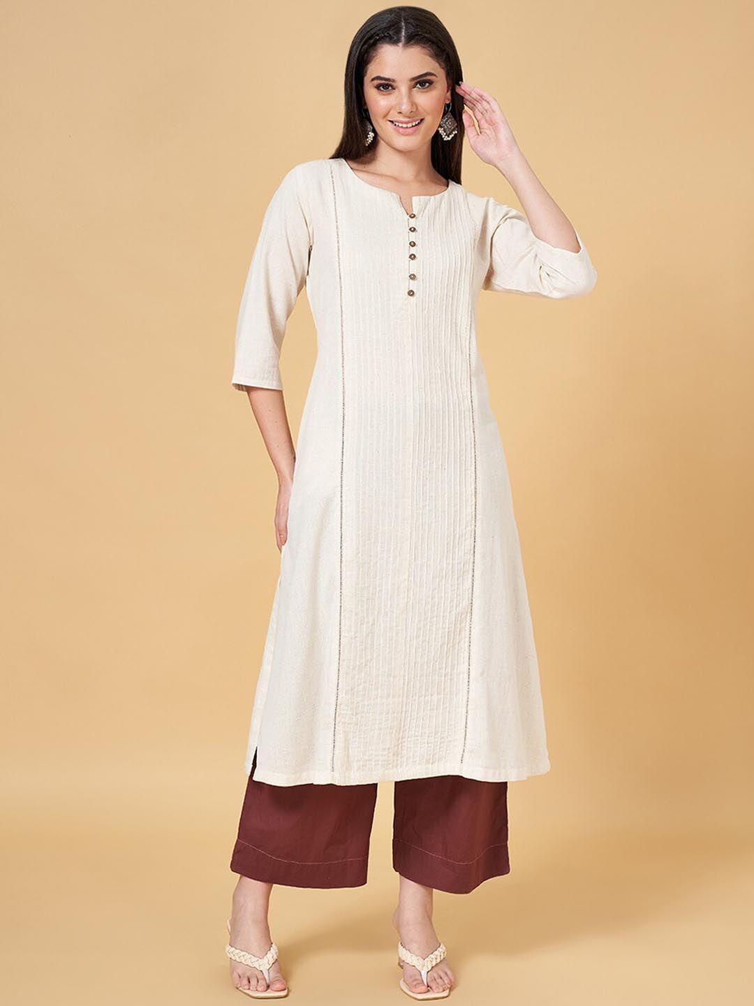 rangmanch by pantaloons striped straight kurta