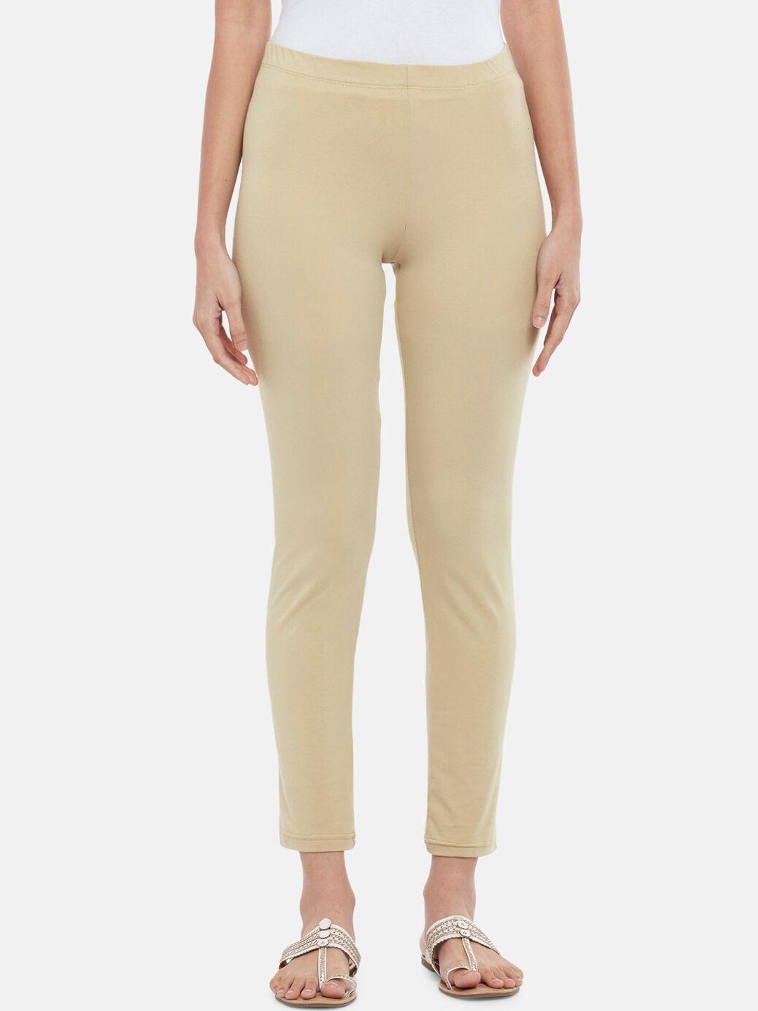 rangmanch by pantaloons women beige solid trousers