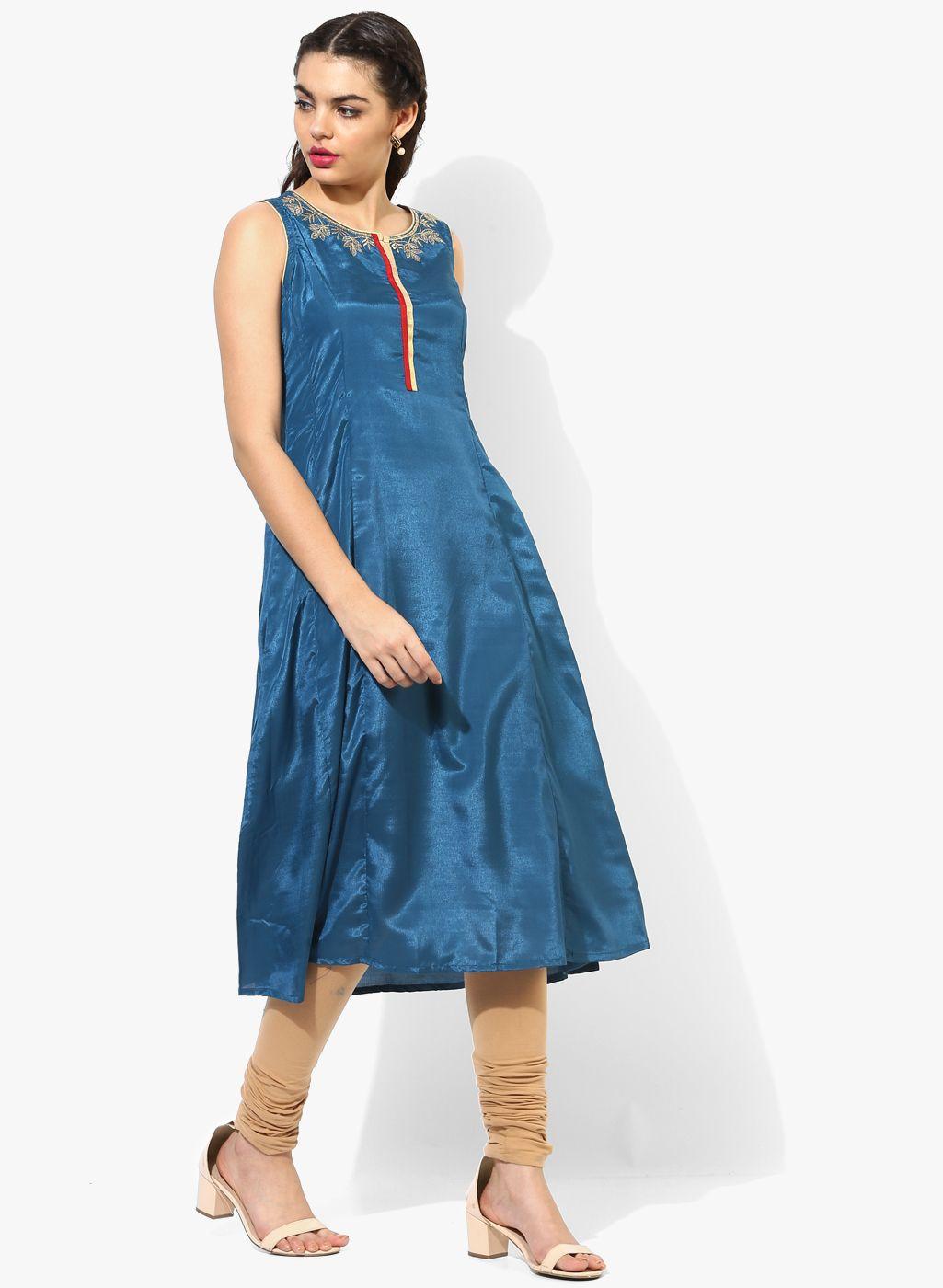 rangmanch by pantaloons women blue kurta