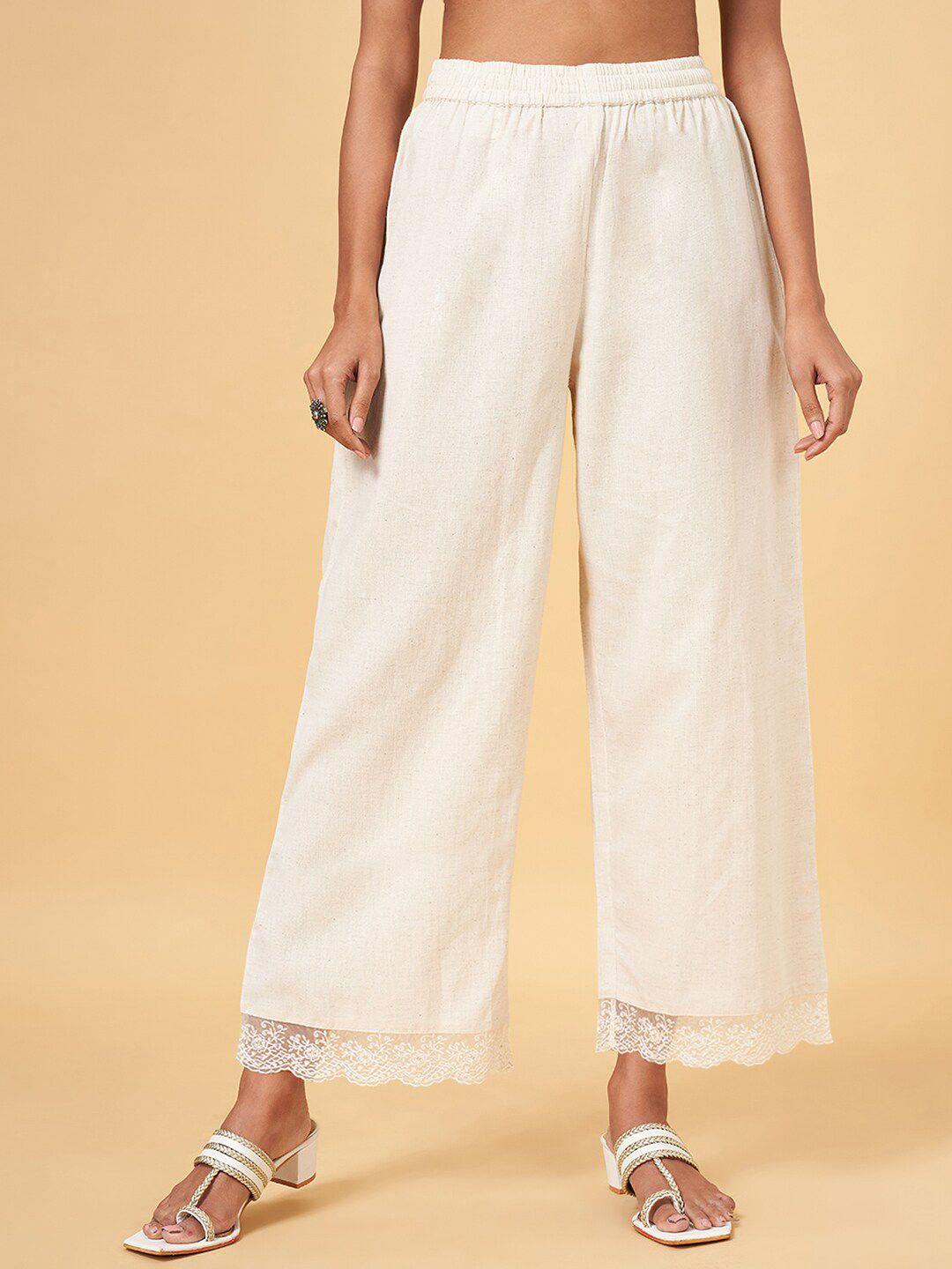 rangmanch by pantaloons women cotton flared trouser
