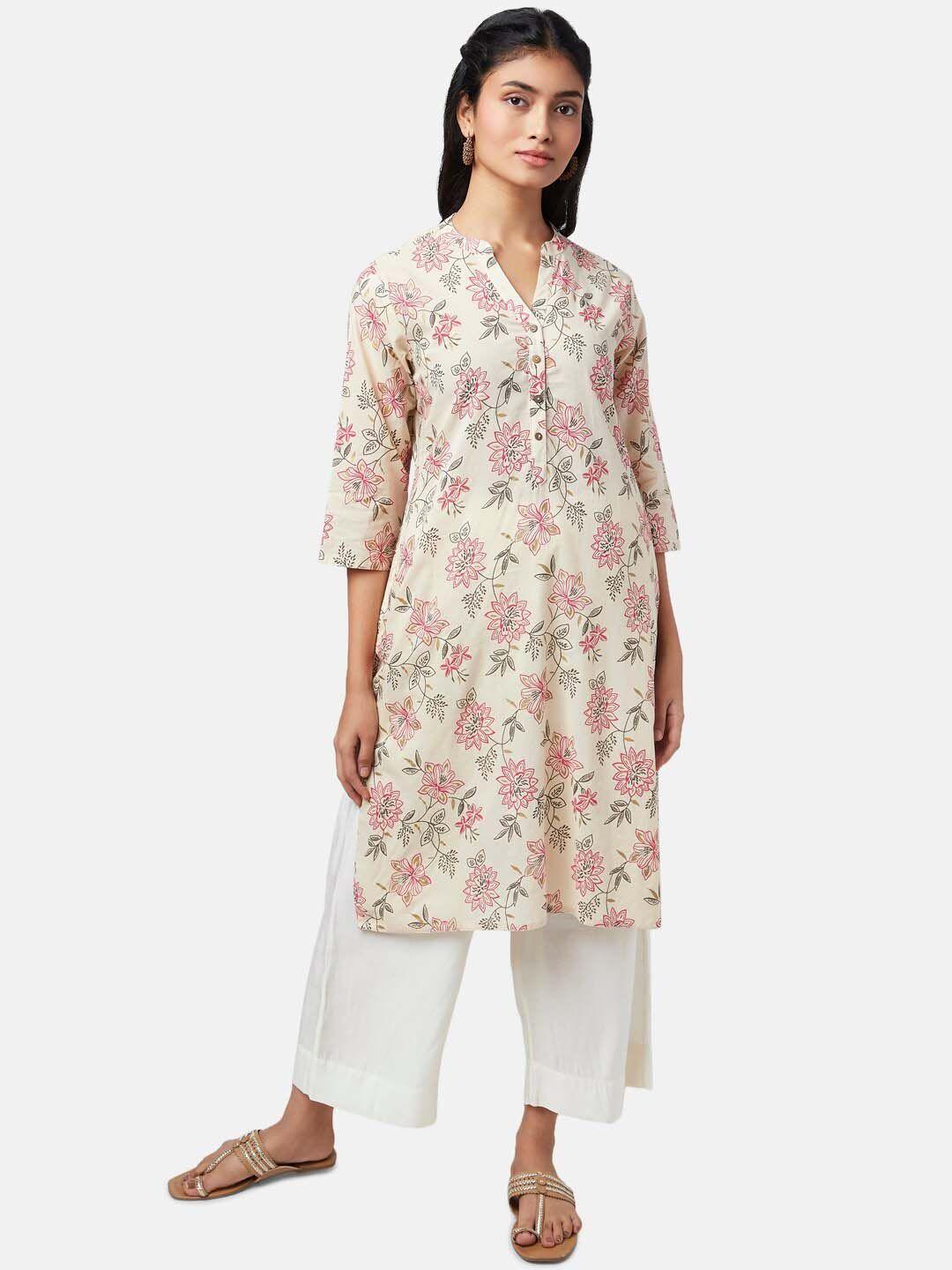 rangmanch by pantaloons women floral printed cotton kurta