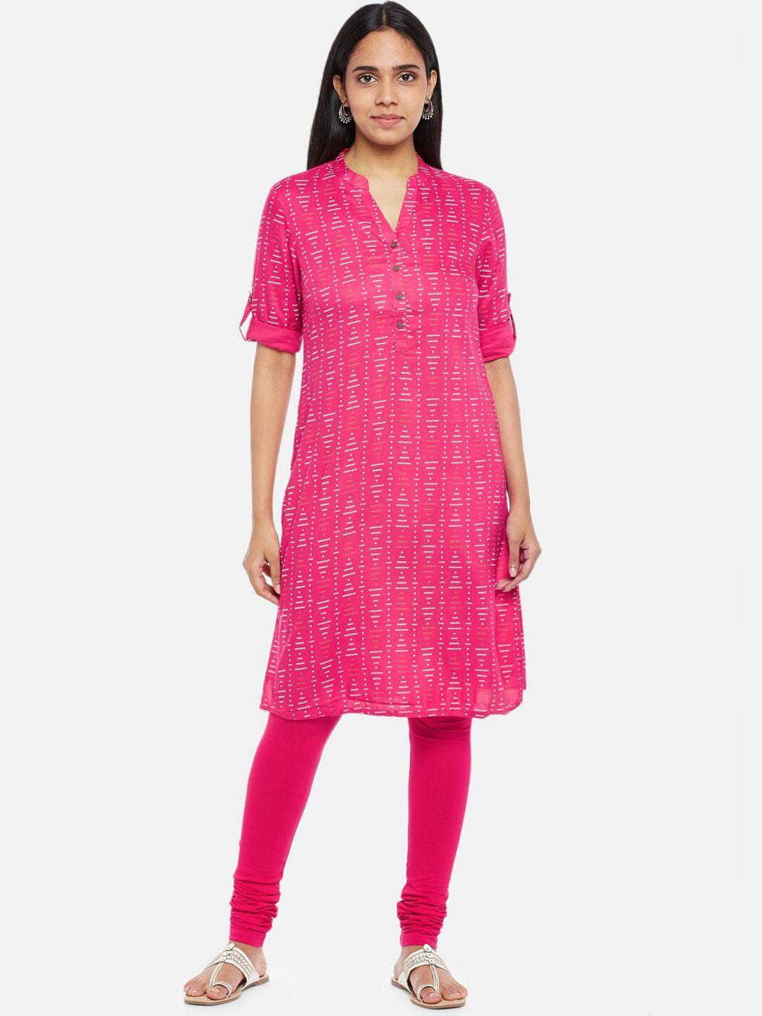 rangmanch by pantaloons women fuchsia printed kurta