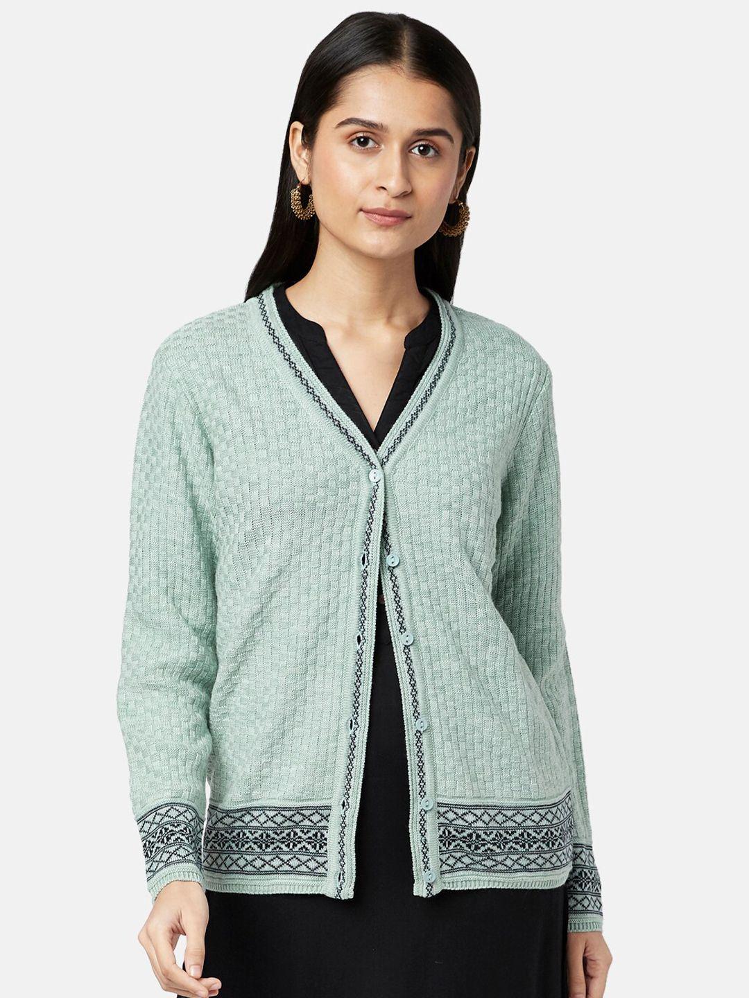 rangmanch by pantaloons women green cardigan sweaters