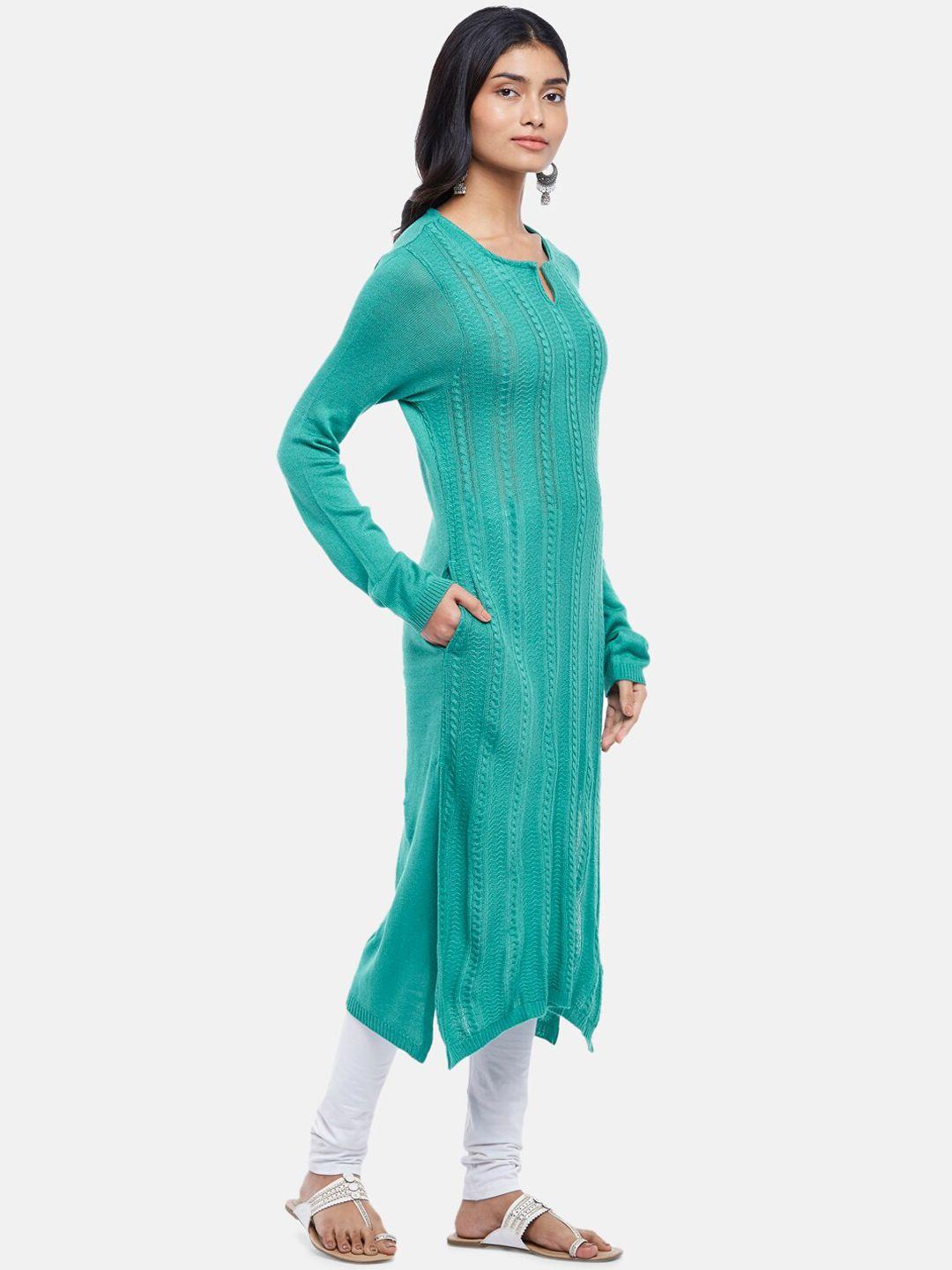 rangmanch by pantaloons women green kurta