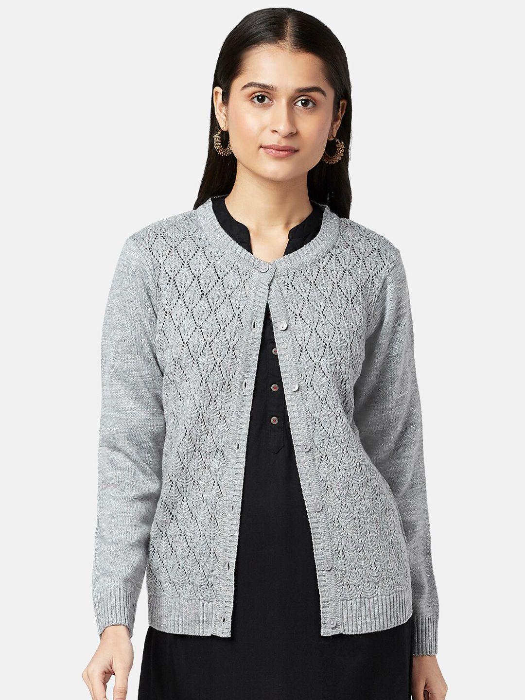 rangmanch by pantaloons women grey cardigan sweaters