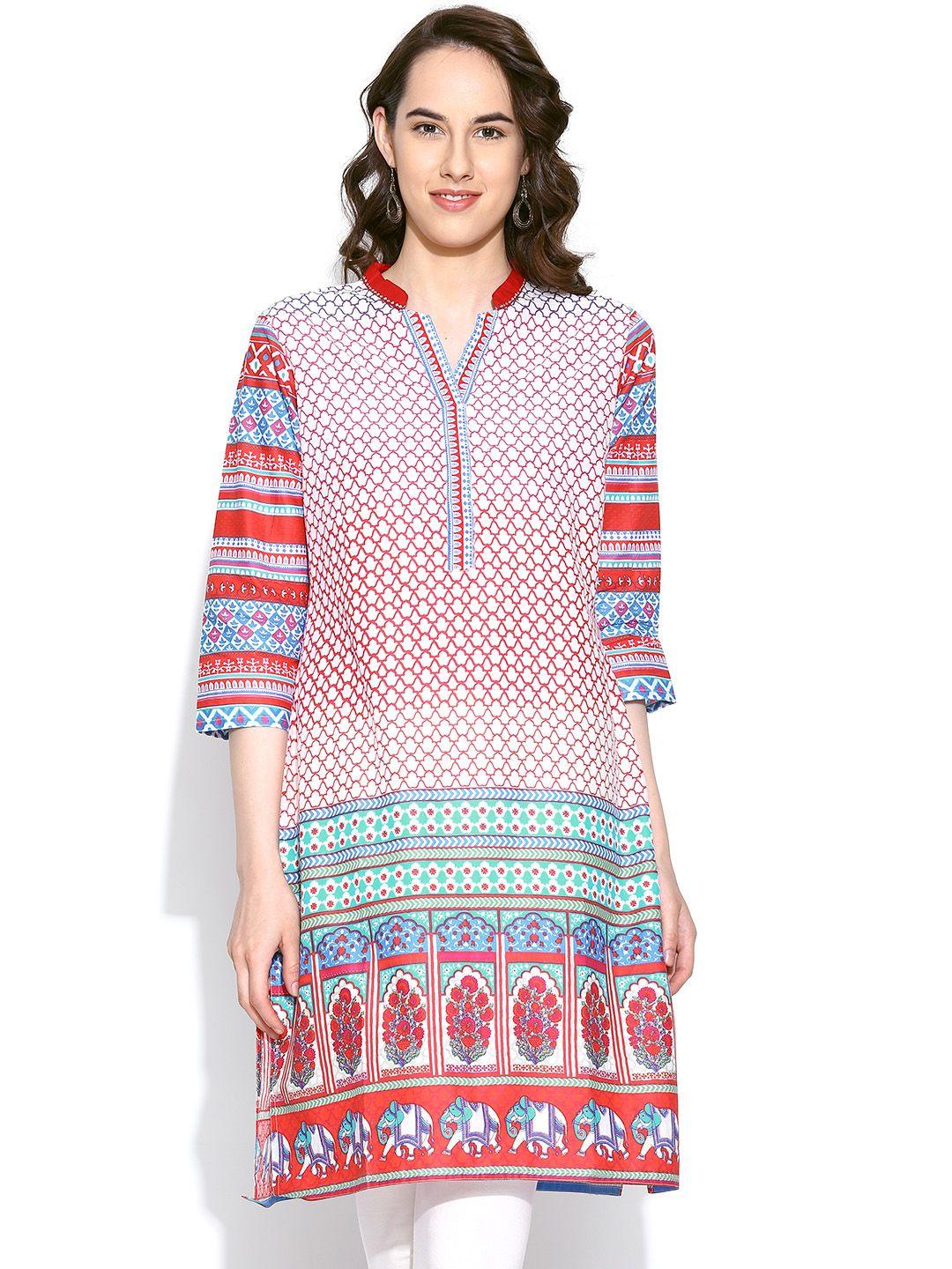 rangmanch by pantaloons women multicoloured printed kurta