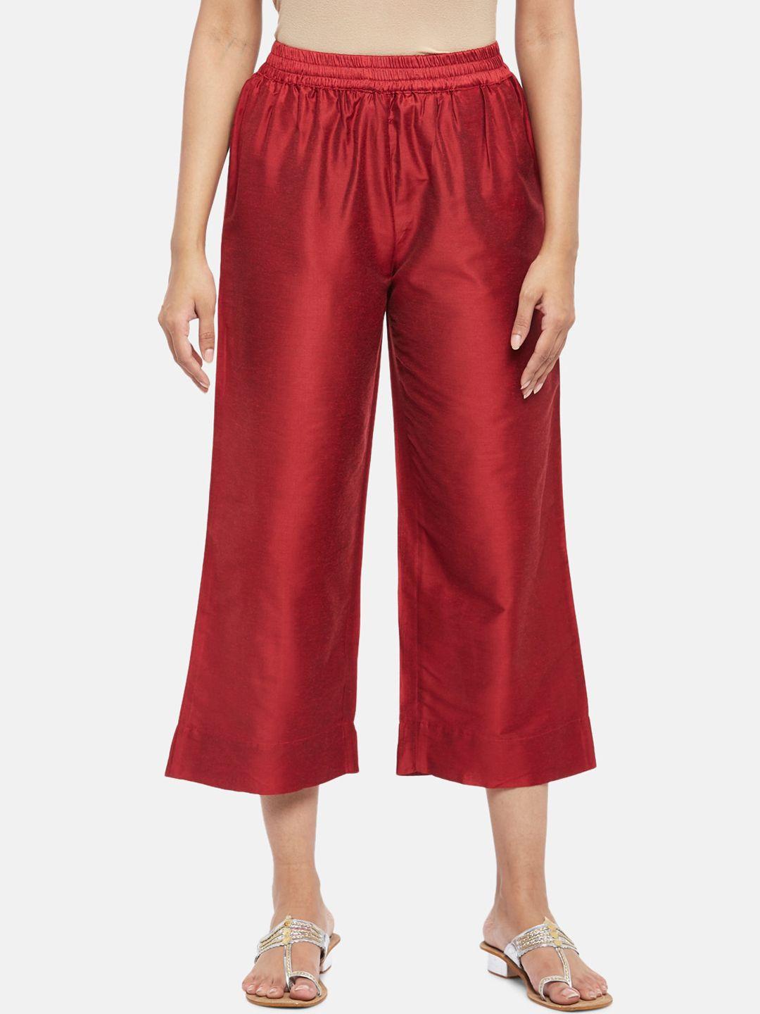 rangmanch by pantaloons women red culottes trousers