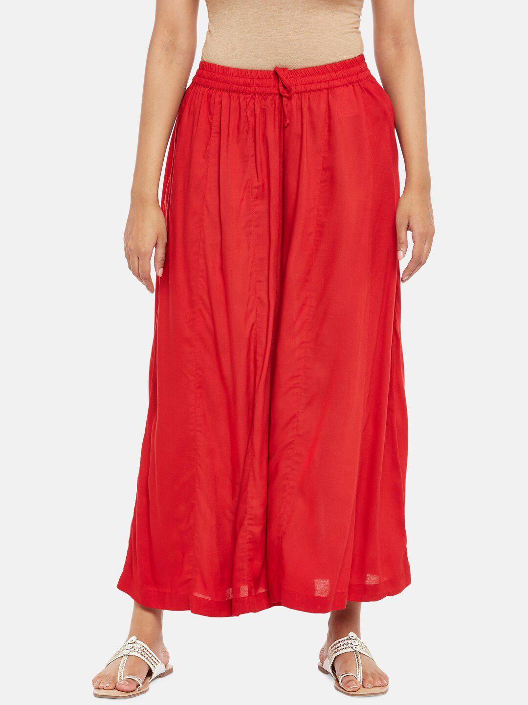 rangmanch by pantaloons women red flared ethnic palazzos