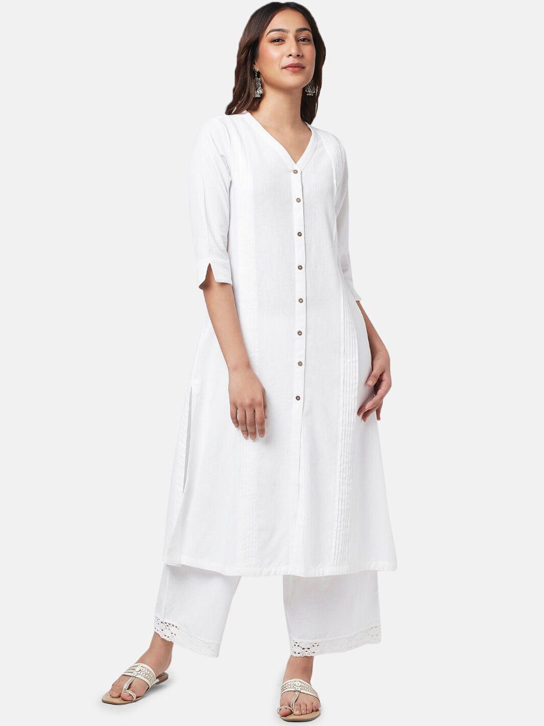 rangmanch by pantaloons women v-neck cotton kurta