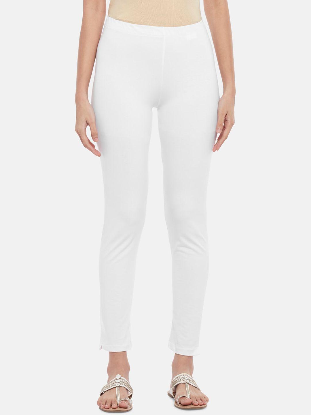 rangmanch by pantaloons women white solid trousers