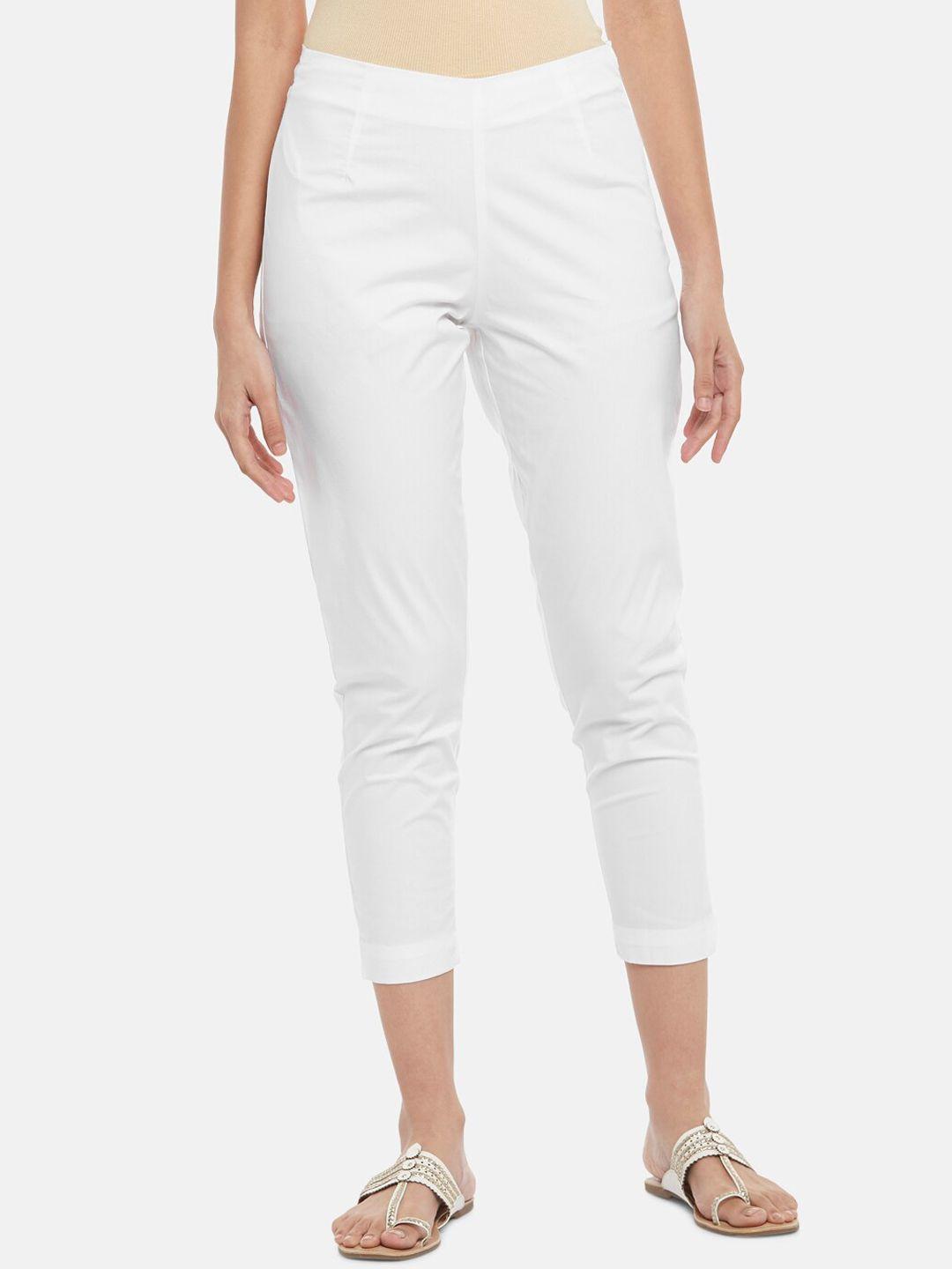 rangmanch by pantaloons women white trousers