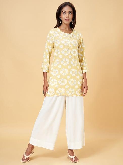 rangmanch by pantaloons yellow printed tunic