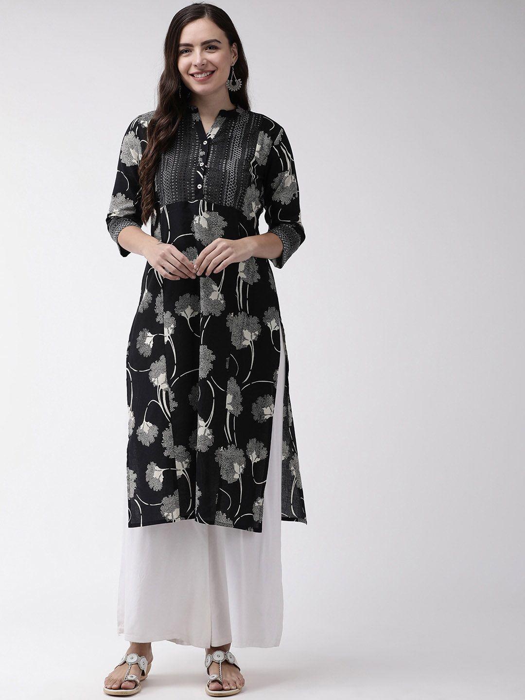 rangmayee floral printed cotton kurta