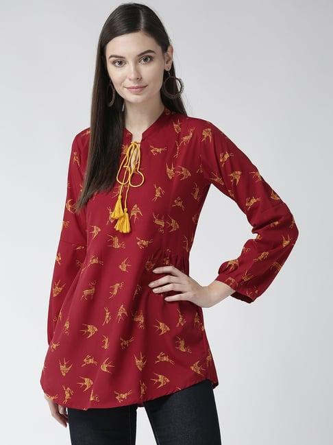 rangmayee maroon printed tunic
