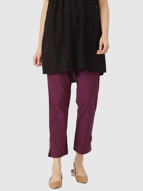 rangmayee purple cotton pants