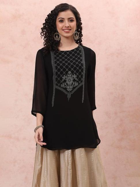 rangriti black printed tunic