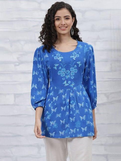 rangriti blue printed tunic