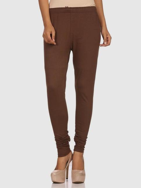 rangriti brown regular fit leggings