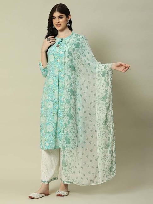 rangriti green printed dupatta