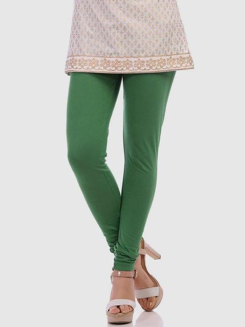 rangriti green regular fit leggings