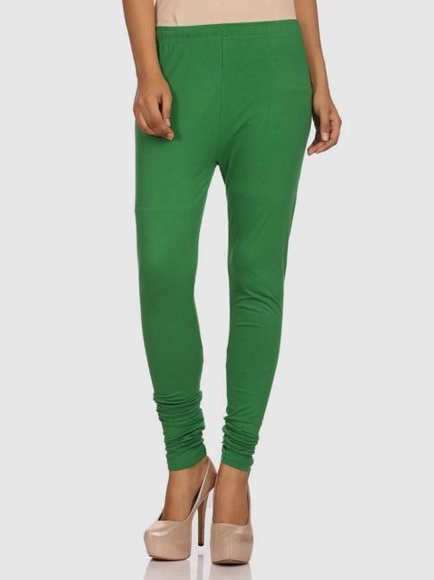 rangriti green regular fit leggings