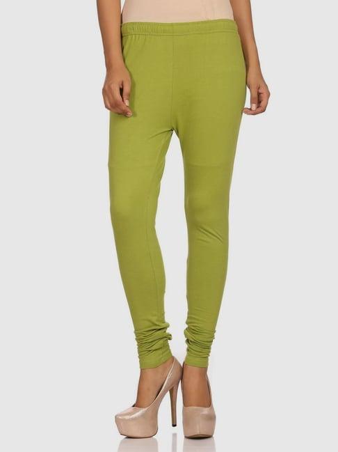 rangriti green regular fit leggings