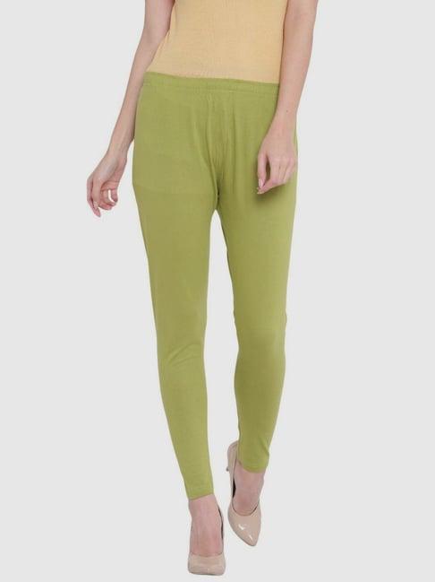 rangriti green regular fit leggings