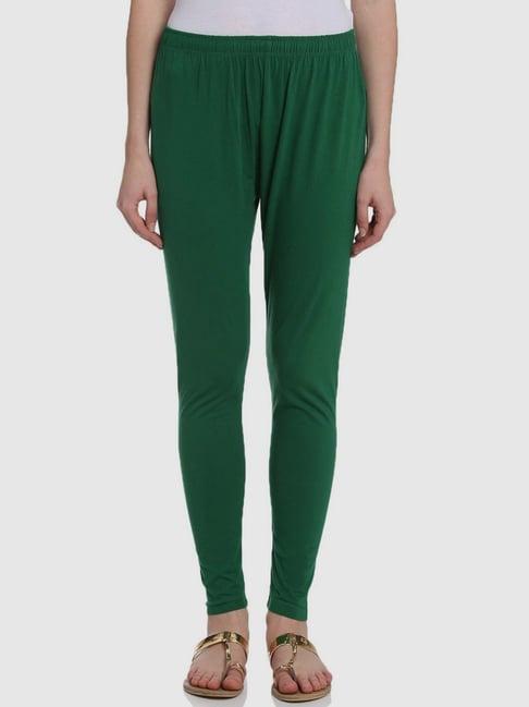 rangriti green regular fit leggings