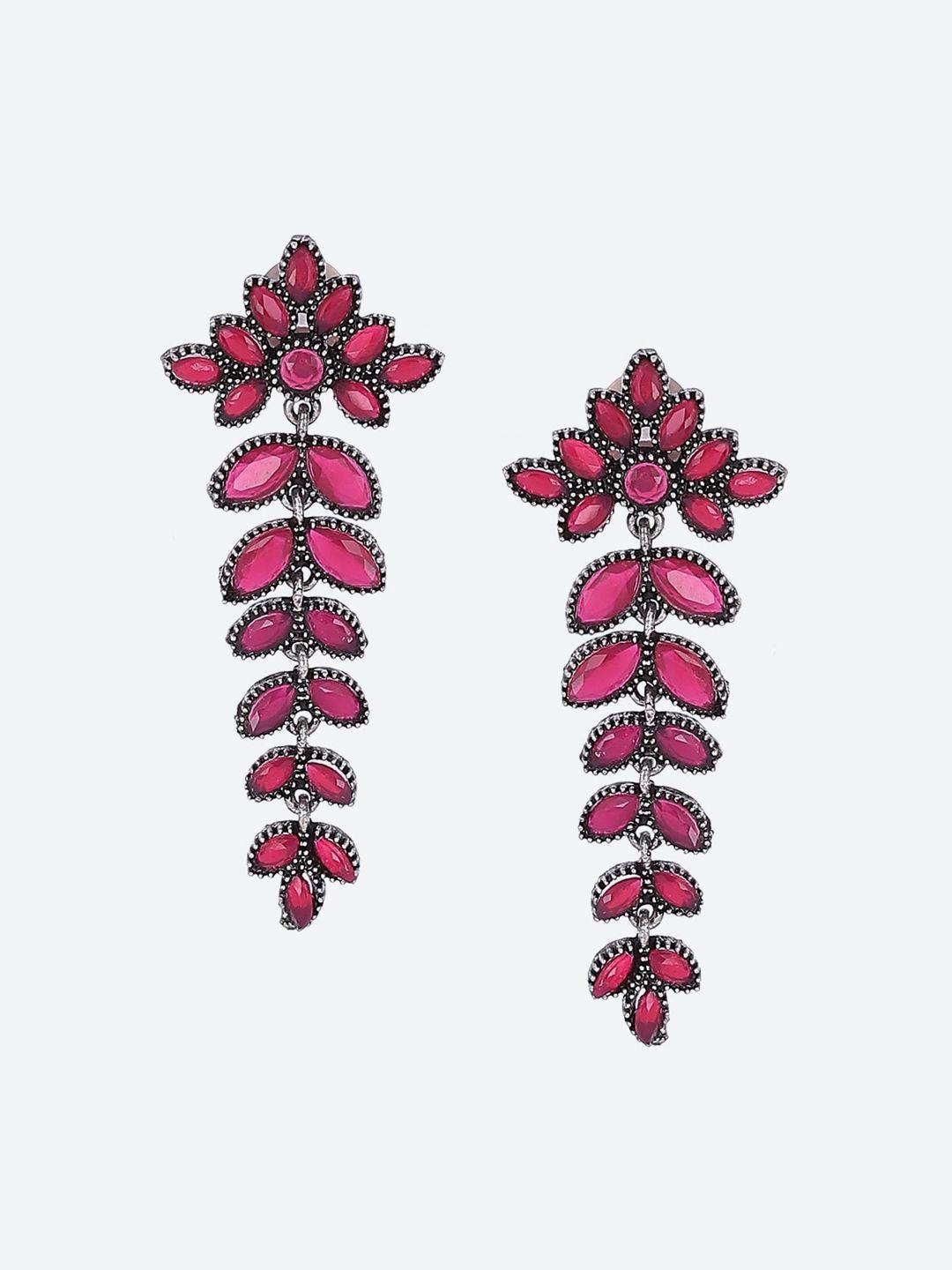 rangriti maroon contemporary drop earrings